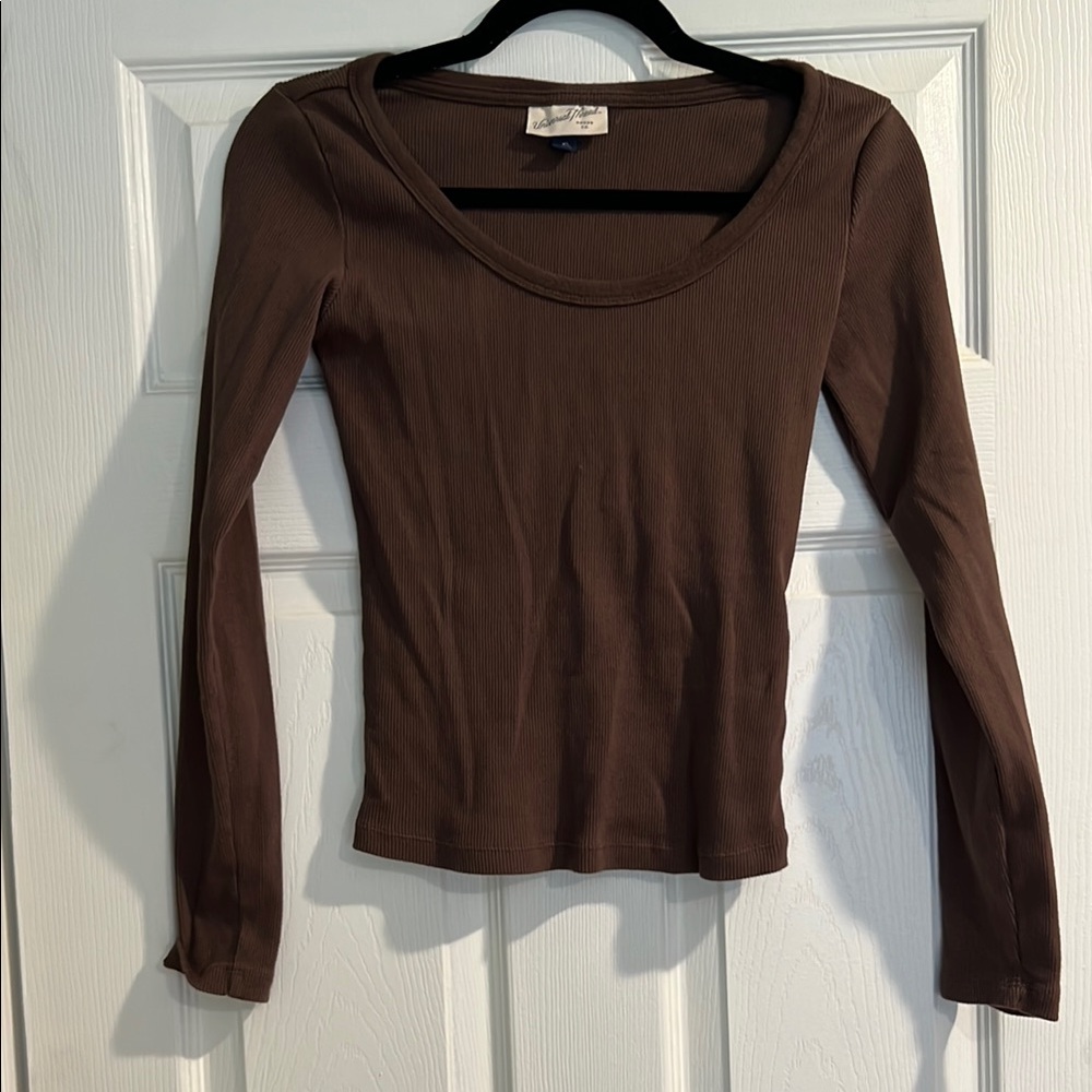 Brown Long Sleeve Women's Top